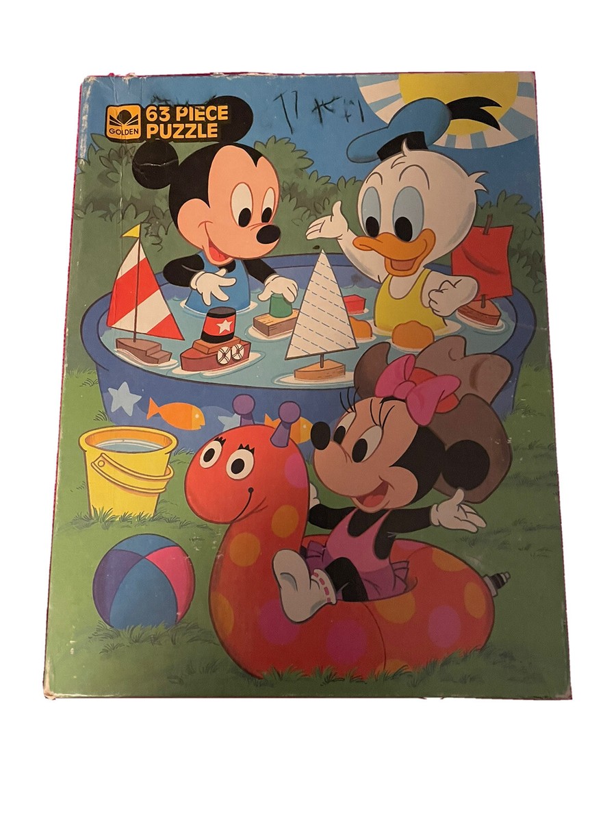 Vintage 1984 Disney Babies, Golden Jigsaw Puzzle, 63 Pieces Mickey