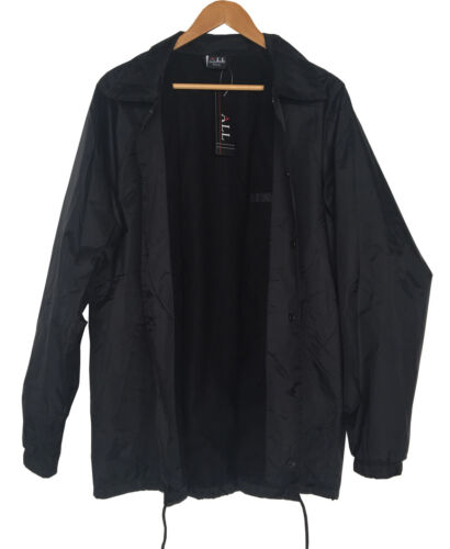 New Men's Lightweight Water Resistant Snap Button Up Windbreaker Coach Jacket - Picture 4 of 10
