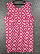 Shelby & Palmer Dress Women 22 Pink Black Stretch Knit Sheath Sleeveless Zip