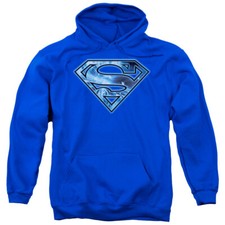 SUPERMAN ON ICE SHIELD Licensed Adult Hooded Sweatshirt Hoodie SM-3XL