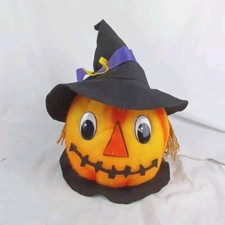 Vintage Light Up Jack-O-Lantern Witch Pumpkin