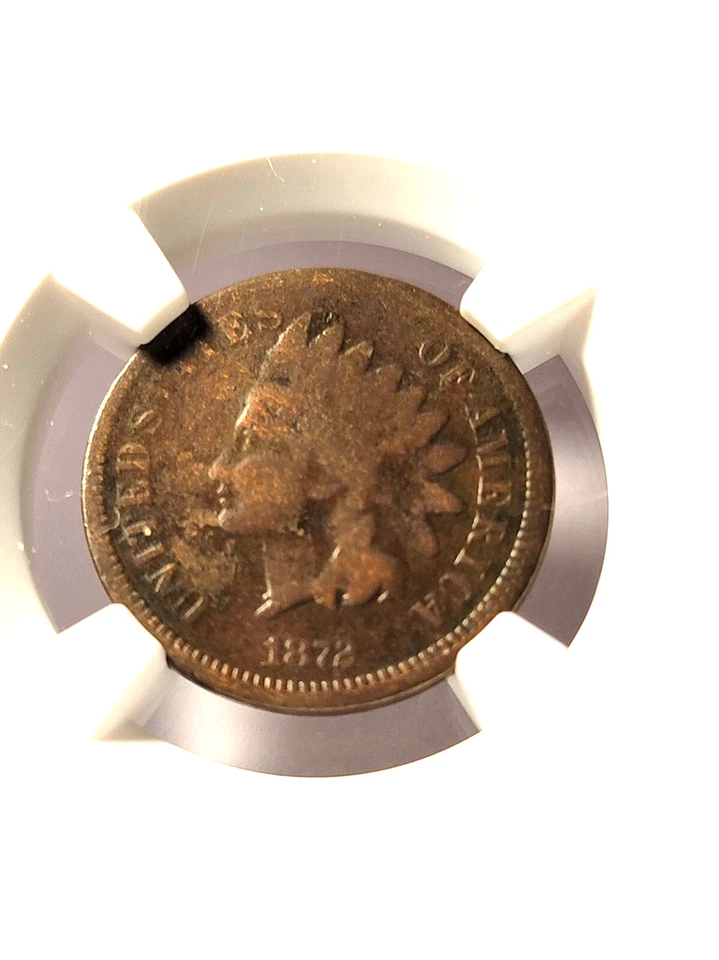 1872 Indian head cent.     Good 4 graded by Numismatic Guaranty Corporation. - Image 2 of 4
