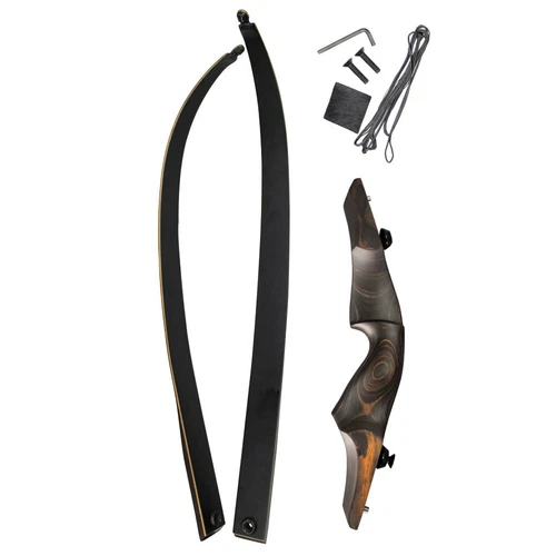 25-60lbs Recurve Bow 60" Takedown Hunting Bow Archery Target Shoot BLACK HUNTER - Picture 4 of 19