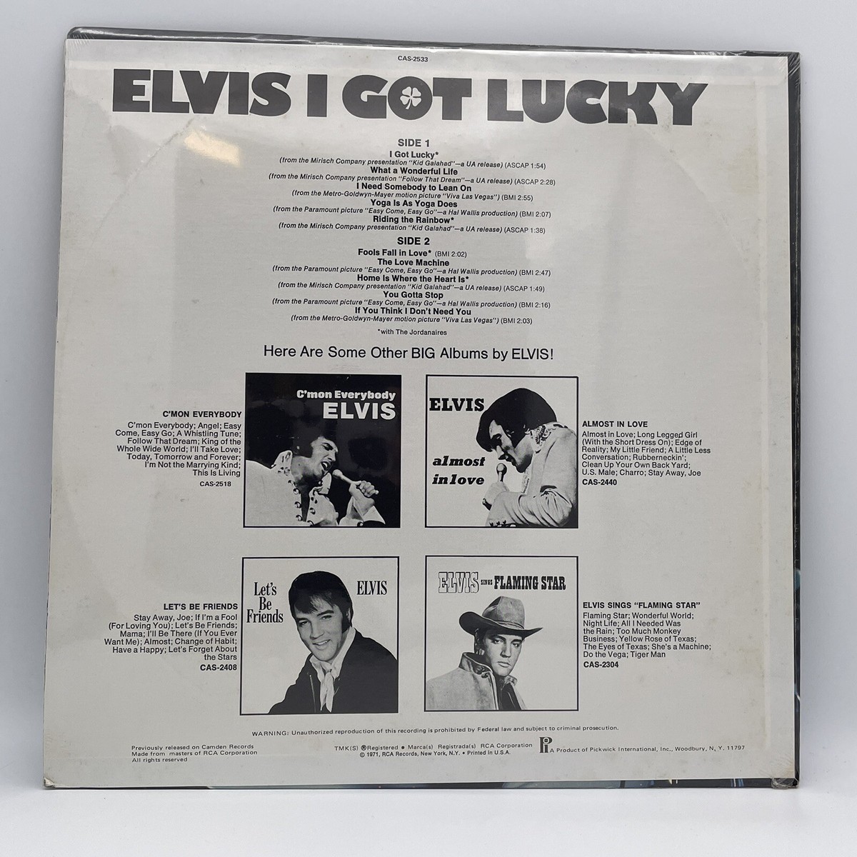 1971 Elvis Presley: I Got Lucky LP (Pickwick/Camden CAS-2533