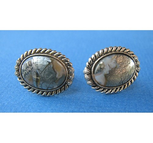 Elegant AGATE & PYRITE Cufflinks