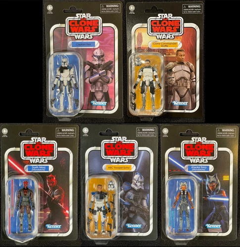 2021 Hasbro Star Wars Vintage Collection CLONE WARS Set of 5 Figures MOC
