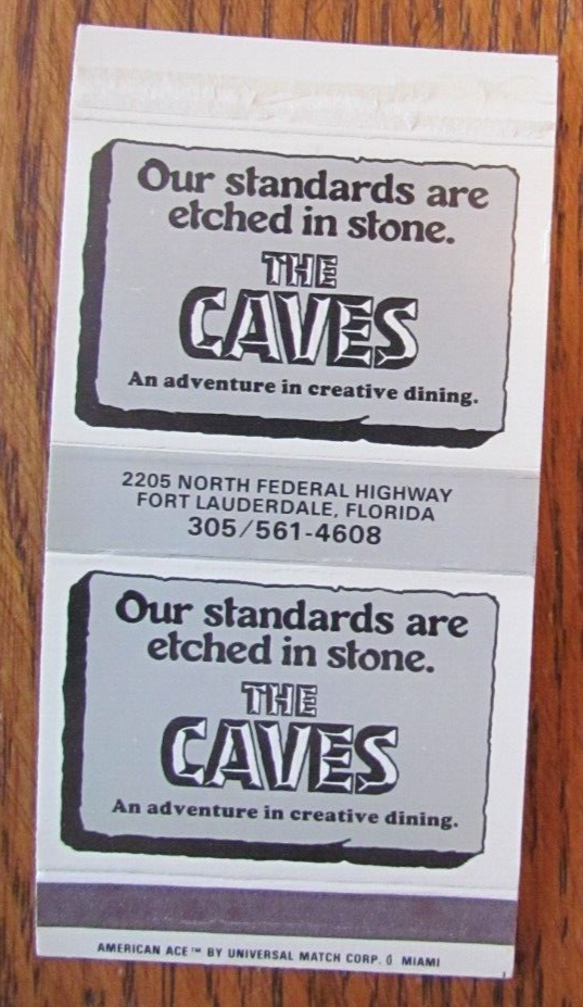 AMERICAN ACE MATCHBOX COVER THE CAVES FORT LAUDERDALE, FL EMPTY