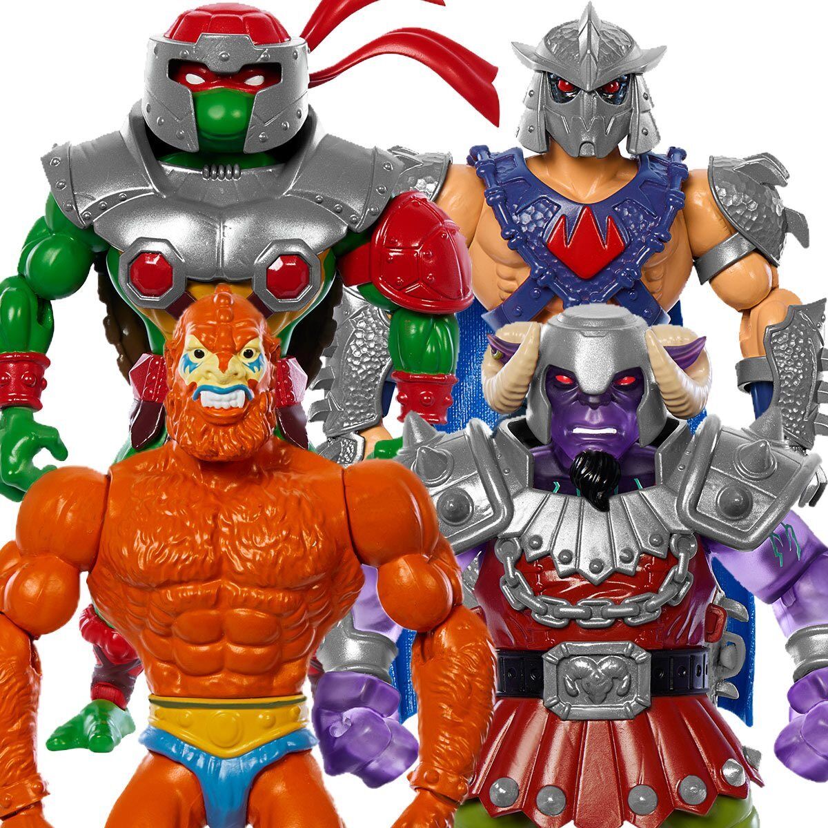 MOTU/TMNT Turtles Of Grayskull Wave 2 Raphael/Ram Man/Beast Man/Shredder NEW!!