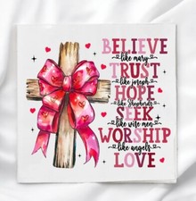 Faith Love Valentine Fabric Panel for Quilting Sewing Crafting CV1128