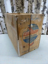 VTG Chevron Gasoline Fuel Wooden Crate Standard Oil Co California 21x15.5x10.5"