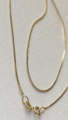 14K 585 Yellow Gold Italy Chain Necklace | eBay
