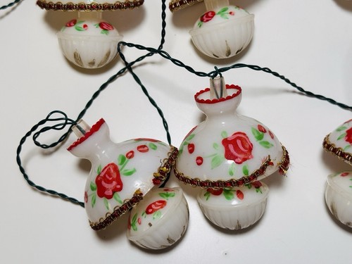 Vintage Italian Miniature Christmas Lights Italy Lamp Rose 3” Rare With Box - Picture 3 of 8