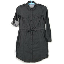 Gap Womens Jean Shirt Dress Gray Size M Medium Long Sleeve Belt