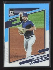 2021 Donruss Optic Carolina Blue & White Brandon Lowe #164 Tampa Bay Rays