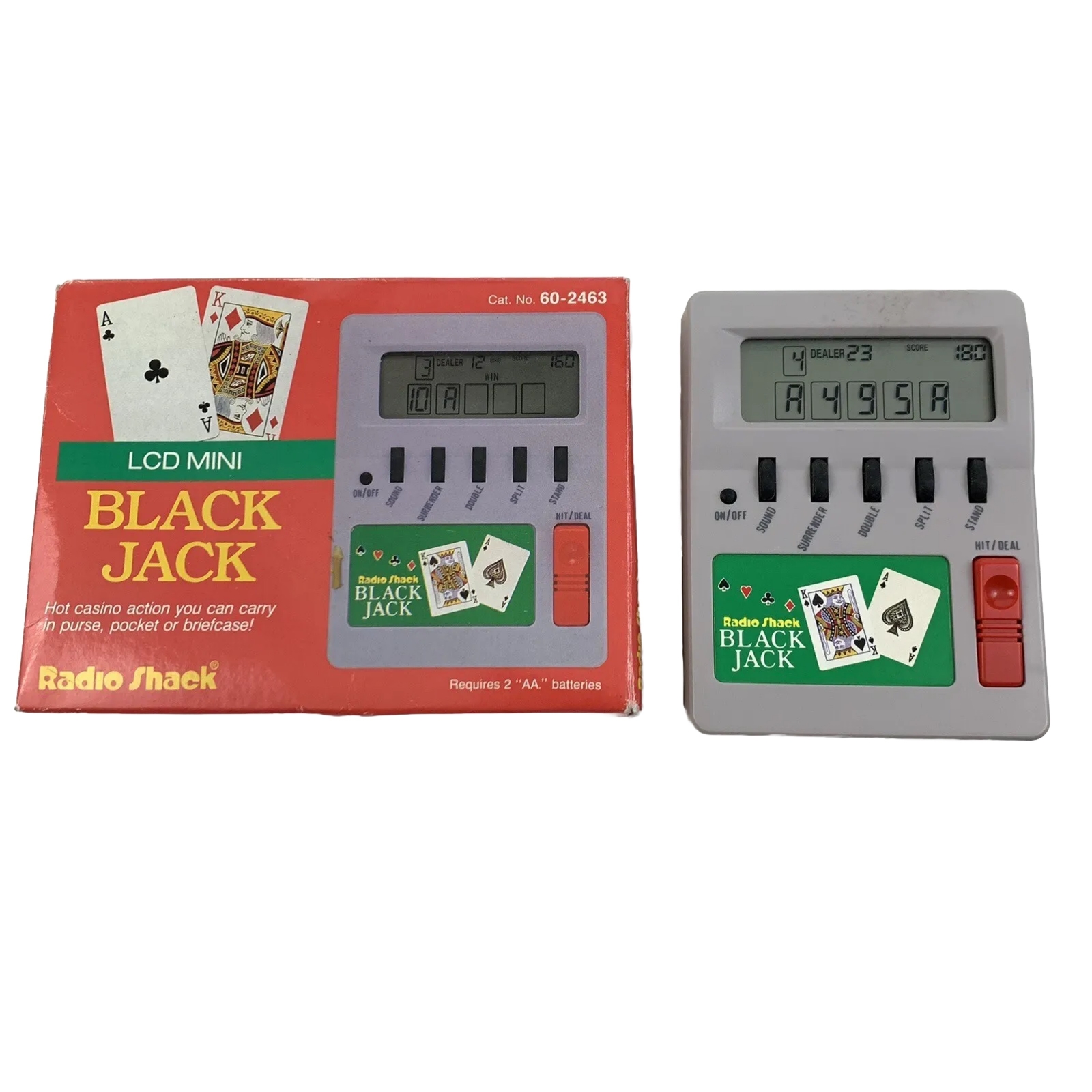 Vintage Radio Shack LCD Mini Black Jack Game Handheld Electronic With Box 8086