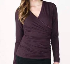 Ruby Ribbon Jane Top Shapewear Built in Bra Eggplant Large