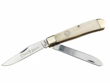 BOKER® Treebrand Trapper Smooth White Bone Classic Pocket Knife D2 Slipjoint EDC