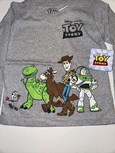 Little Boys Size 4T DISNEY PIXAR TOY STORY Long-Sleeve Gray Tee - Picture 2 of 4