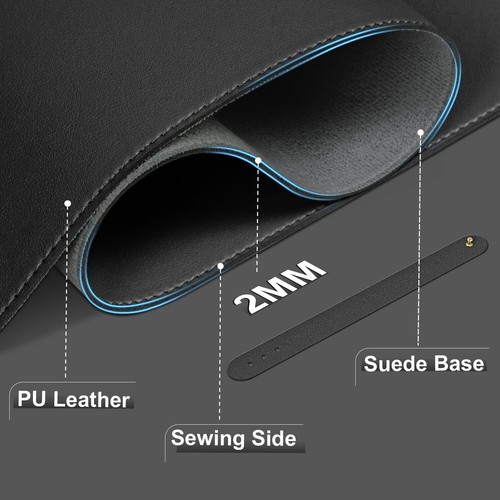 Tapis de Bureau Antidérapant - Tapis de Bureau en Cuir Double Face avec Daim ... - Photo 2/6