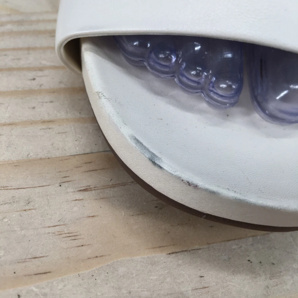 Sandalias Aerosoles Mujer 9.5 M Clarks Deslizables Cuero Blanco Sin Cordones Informales Bloque Foto 3 de 4