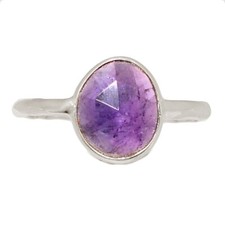 Natural Amethyst - African 925 Sterling Silver Ring Jewelry s.6 CR74626
