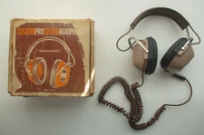Realistic Koss Headphones Custom Pro Stereo USA Large Jack Tan with * BOX Tested