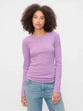 GAP Women's Waffle-Knit CrewNeck T-Shirt Sizes: S. M. L. XL. XXL-- Purple Tune