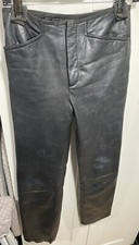 VTG Wilsons Maxima Black Leather Pants Womens hight rise Size 2 26x31