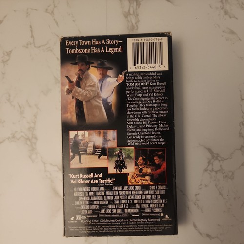 TOMBSTONE Kurt Russell VHS Tape, COMPLETE/TESTED SEE PHOTOS (VHS46) - Picture 2 of 4