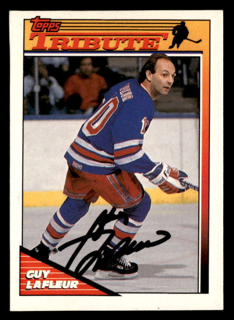 1991 Topps Guy Lafleur Signed #2 New York Rangers Auto Autograph XA3706