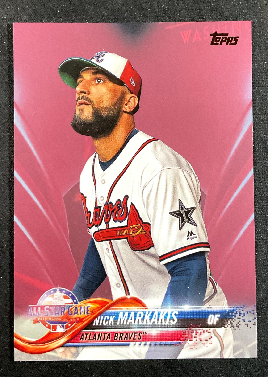 2018 Topps Update All-Star Mother's Day Hot Pink 37/50 Nick Markakis #US48