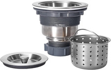 3-1/2 Inch Sink Drain Assembly Kit, Removable Deep Sink Strainer Basket