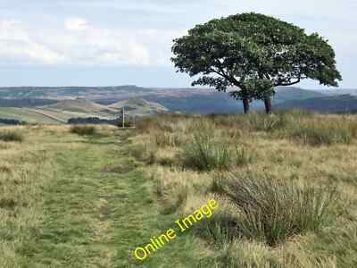 Photo 12x8 Crookstone Hill Edale End Footpath descending the flatter secti c2014