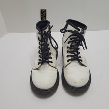 Doc Dr Martens Air Wair Boots Pastel White Leather 1460 J Youth Size 1