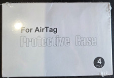 4-Pack Black/Blue IPX8 Protective Case for Apple AirTag Holder Keychain Cover