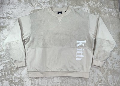 Kith Reverse Paneled Fleece Crewneck Sweatshirt In The Color  Sediment  Men s XL