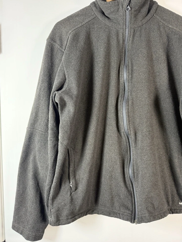 Merrell Full Zip Jacket Mens Large Black Gray Fleece Lined Outdoor Performance - Image 3 of 4