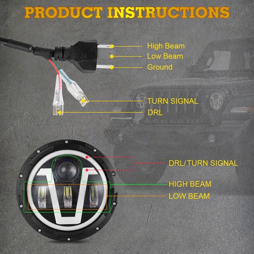 4PCS 7inch LED Headlight & 4'' Fog Light Combo Kit For 2007-2009 Hummer H1 H2 H3 - Picture 2 of 20