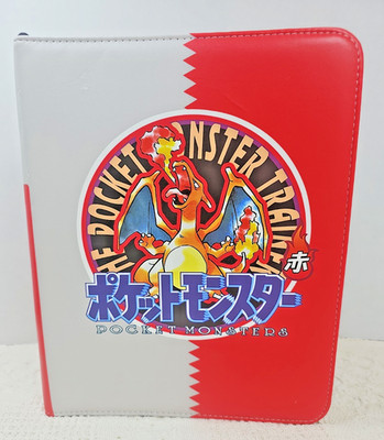 Pokemon Charizard 3 Ring 9 Pocket Trading Card Binder Red White Album Holder