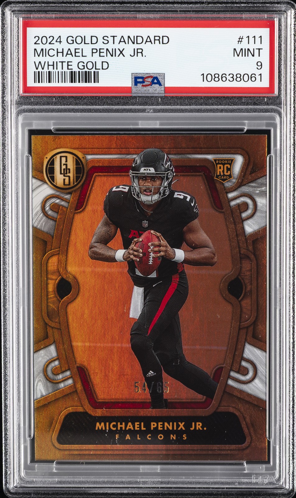 2024 PANINI GOLD STANDARD WHITE GOLD #111 MICHAEL PENIX JR. 54/65 PSA 9