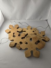 Wooden Snowflake Ornaments Lot Of 5
