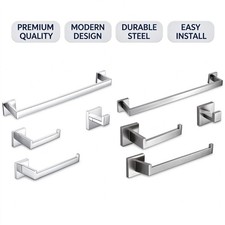 4 Pieces SUS304 Stainless Bathroom Hardware Accessories Set 24" Towel Bar Towel
