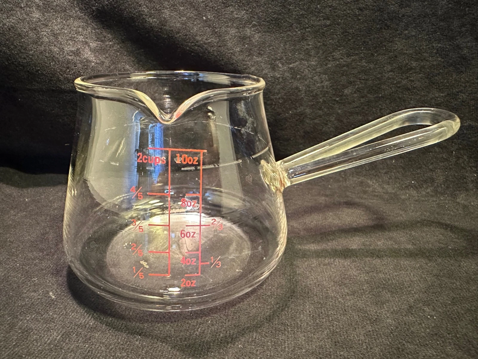 Vintage Glass 2 Cup Measuring Cup Beaker with Glass Handle and Pour Spout
Opens in a new window or t