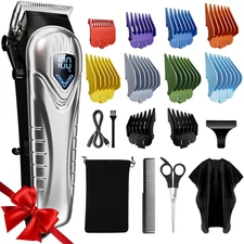 Professional Hair Clippers for Men&Women, Low Noise Hair Cutting Kit with 10 Col