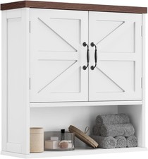 White Medicine Cabinet, Farmhouse Bathroom Cabinet Wall Mounted