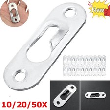 10-50PCS Heavy Duty Keyhole Picture Frame Hangers Two Hole Hanging Bracket Plate