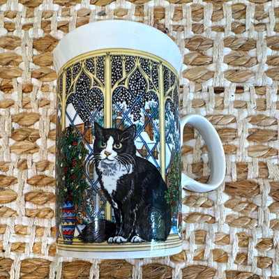 VTG Dunoon Made in Scotland Cats Design Ceramic Mug Coffee Tea Cup Ceramic Cup