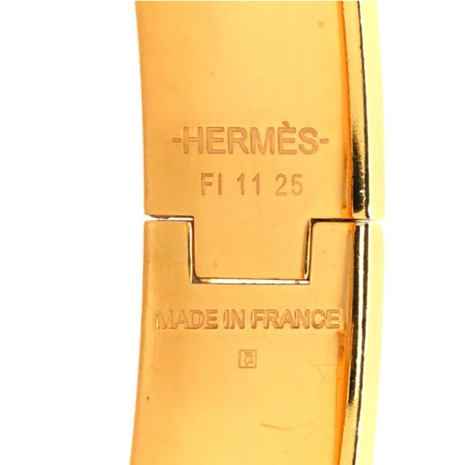 Pulsera Damas Hermes Clic H Chapada en Oro Blanco y Amarillo - Excelente Estado Foto 2 de 4