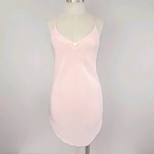 Vintage Underwriters Silk Slip Dress Women's Medium Petite Pink Mini Nightgown