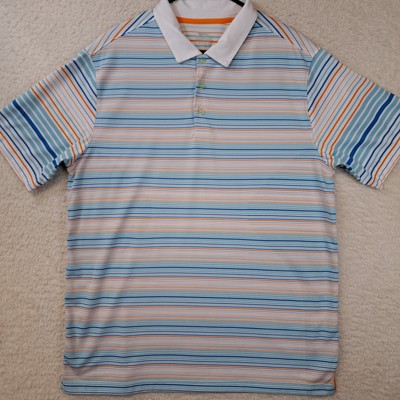 Slazenger Polo Golf Shirt Men s XL White Striped Polyester
